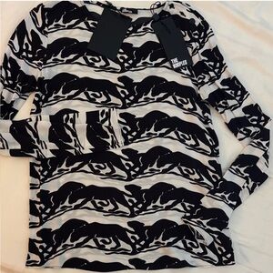 The Kooples Monochrome Panther Print Top